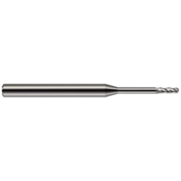 Miniature End Mill - 4 Flute - Ball, 0.0470" (3/64), Finish - Machining: Uncoated